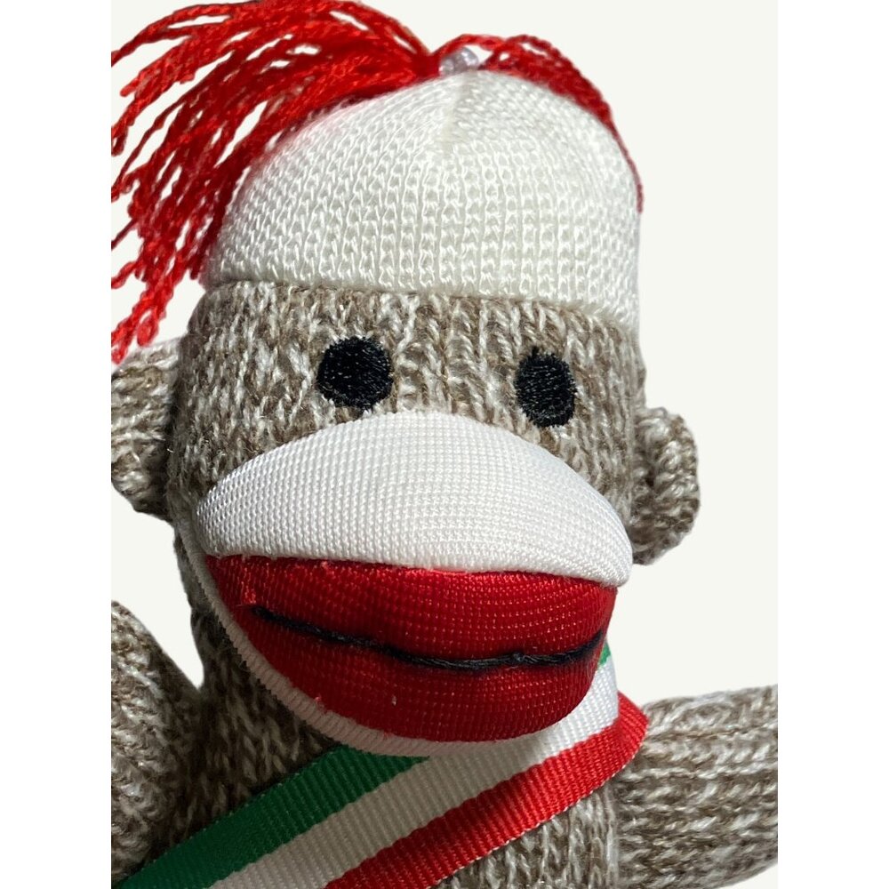 Mini Sock Monkey With Ribbon Keychain - Picture 2 of 8